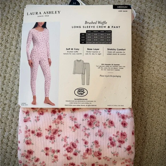 Laura Ashley Pink Floral Pajama Set - Picture 2 of 3